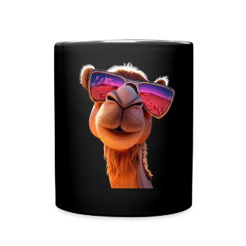 Kamel Dromedar Trampeltier Camel Geschenk Kamele - Tasse einfarbig - Schwarz - Vorne
