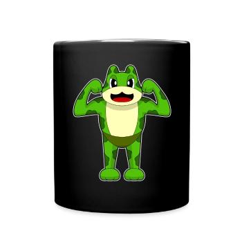 Frog Bodybuilder Bodybuilding Sport - Full Colour Mug - black - Front