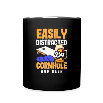 Funny Cornhole Player Gift - Full Colour Mug - black - Front