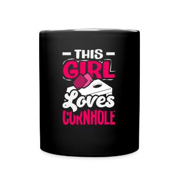 Funny Cornhole Player Gift - Full Colour Mug - black - Front