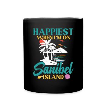 Le plus heureux quand je suis sur l’île de Sanibel - Mug uni - noir - Devant
