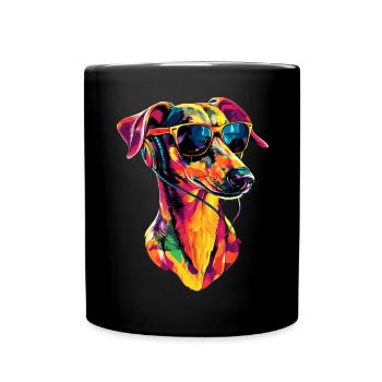 Windhund Hundeliebhaber Jagdhund Liebe Greyhound - Tasse einfarbig - Schwarz - Vorne