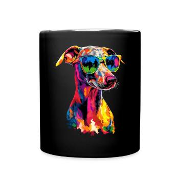 Windhund Hundeliebhaber Jagdhund Liebe Greyhound - Tasse einfarbig - Schwarz - Vorne