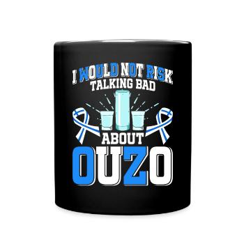Griechenland Ouzo - Tasse einfarbig - Schwarz - Vorne
