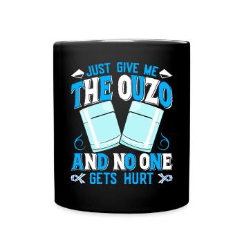 Griechenland Ouzo - Tasse einfarbig - Schwarz - Vorne
