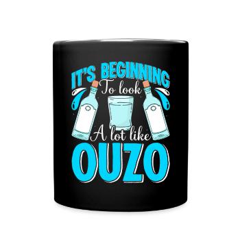 Griechenland Ouzo - Tasse einfarbig - Schwarz - Vorne