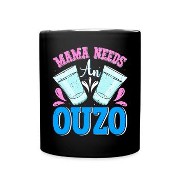 Griechenland Ouzo - Tasse einfarbig - Schwarz - Vorne