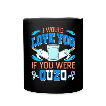 Griechenland Ouzo - Tasse einfarbig - Schwarz - Vorne
