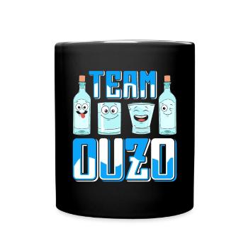 Griechenland Ouzo - Tasse einfarbig - Schwarz - Vorne