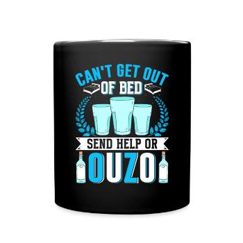 Griechenland Ouzo - Tasse einfarbig - Schwarz - Vorne