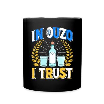Griechenland Ouzo - Tasse einfarbig - Schwarz - Vorne