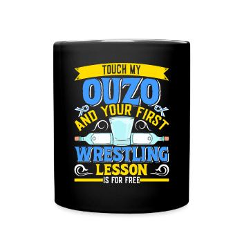 Griechenland Ouzo - Tasse einfarbig - Schwarz - Vorne