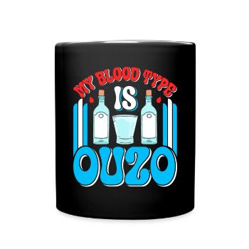Griechenland Ouzo - Tasse einfarbig - Schwarz - Vorne