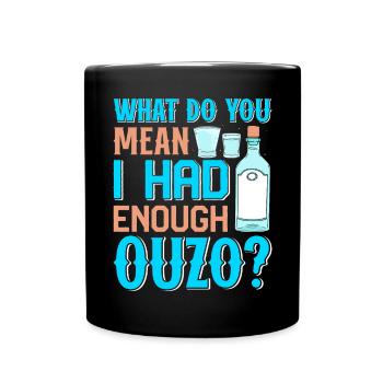 Griechenland Ouzo - Tasse einfarbig - Schwarz - Vorne