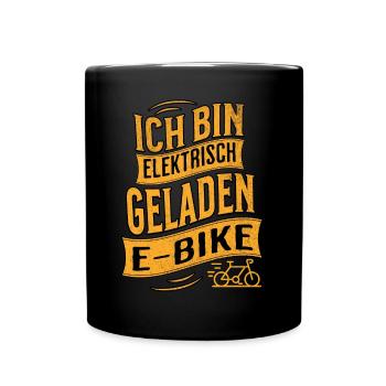 E-Bike E-Biker - Tasse einfarbig - Schwarz - Vorne
