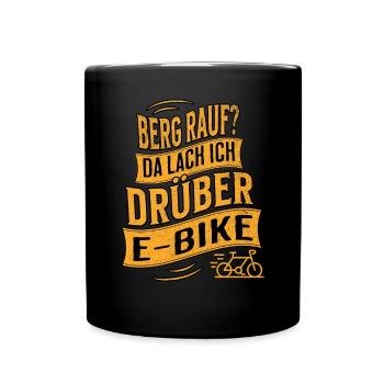 E-Bike E-Biker - Tasse einfarbig - Schwarz - Vorne