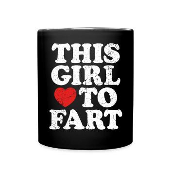 Vintage : Cette fille adore péter Phrases de pets - Mug uni - noir - Devant