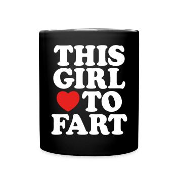 I Love To Fart Funny Joke farting Sayings - Full Colour Mug - black - Front