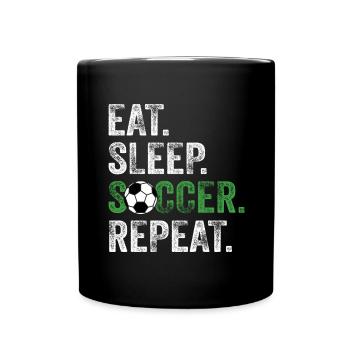 Eat Sleep Soccer Repeat - Full Colour Mug - black - Front
