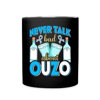 Griechenland Ouzo - Tasse einfarbig - Schwarz - Vorne