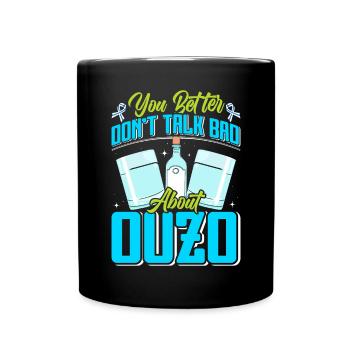 Griechenland Ouzo - Tasse einfarbig - Schwarz - Vorne
