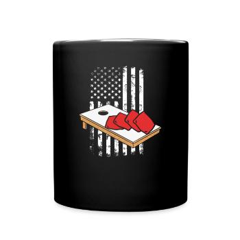 Funny Cornhole Player Gift - Full Colour Mug - black - Front