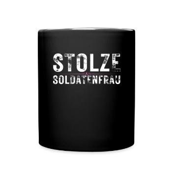 Stolze Soldatenfrau Armee Ehefrau Geschenke - Tasse einfarbig - Schwarz - Vorne