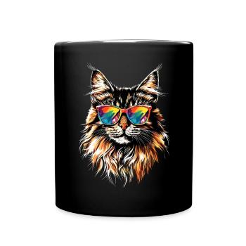 Maine Coon Cat Cat Mom Cat Maine Coon Cats - Full Colour Mug - black - Front