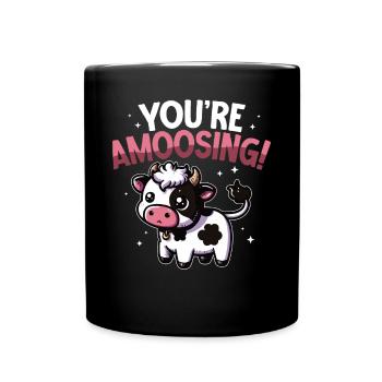 Tu es amoosing, mignon et drôle amoureux des vaches - Mug uni - noir - Devant