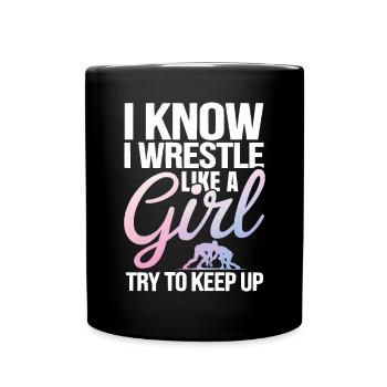 Mädchen Wrestling Wrestling Grappling Wrestler Mädchen - Tasse einfarbig - Schwarz - Vorne