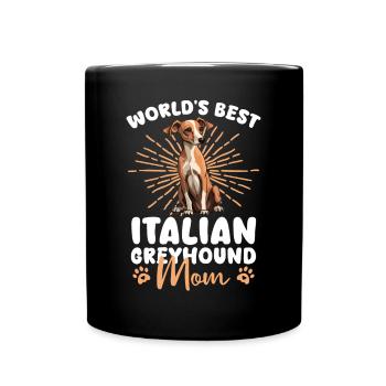 Italienisches Windspiel Italian Greyhound Mom - Full Colour Mug - black - Front