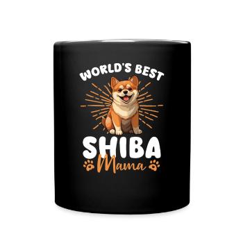 Shiba Inu Groovy Shiba Mama - Full Colour Mug - black - Front