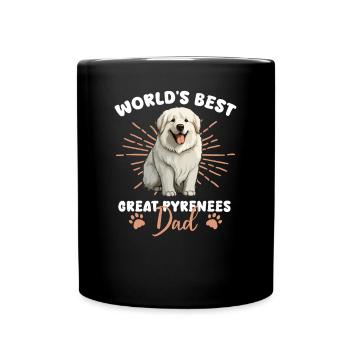 Pyrenean Mountain Dog Great Pyrenees Dad - Full Colour Mug - black - Front