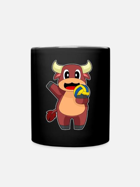 Stier Volleyballspieler Volleyball - Tasse einfarbig - Schwarz