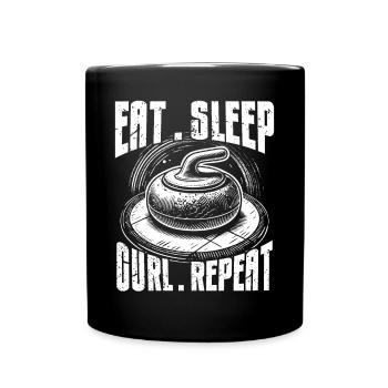 Curling, Curling, Curling, Curling, Curling - Full Colour Mug - black - Front