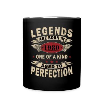 45 Jahre alt, Legenden 1980 Jahrgang 1980 Jubiläum - Tasse einfarbig - Schwarz - Vorne