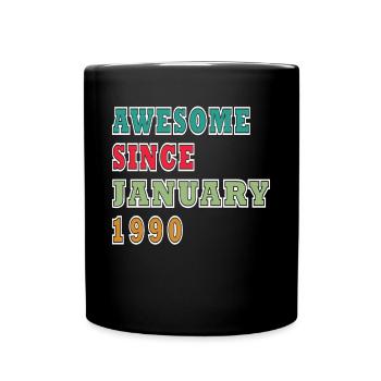 Janvier 1990 Cadeau d’anniversaire - 35 ans - Mug uni - noir - Devant