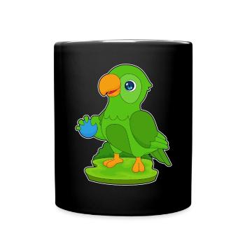 Cute parrot - Full Colour Mug - black - Front