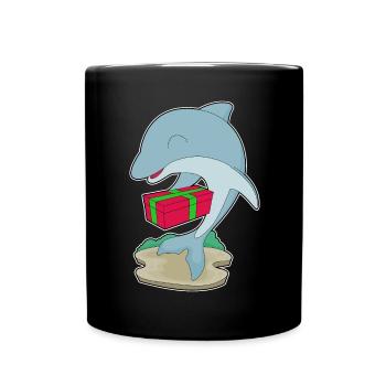 Forfait Noël Dauphin - Mug uni - noir - Devant