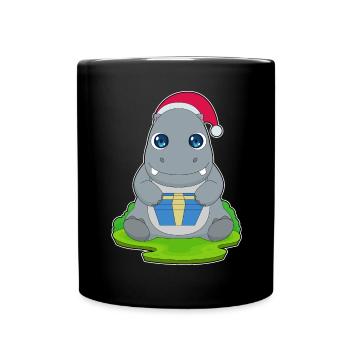 Forfait Noël Hippopotame - Mug uni - noir - Devant