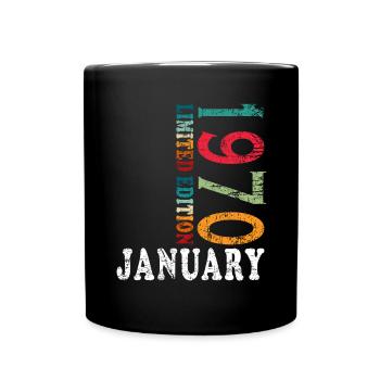 Geburtstag Januar 1970 - Original Januar 1970 - Tasse einfarbig - Schwarz - Vorne