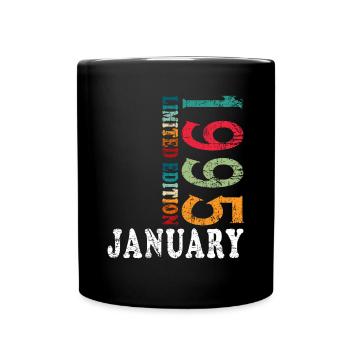 Geburtstag Januar 1995 - Original Januar 1995 - Tasse einfarbig - Schwarz - Vorne