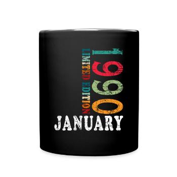 35th Birthday Legend January 1990 Vintage 90's - Full Colour Mug - black - Front