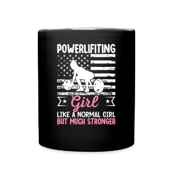Powerlifter Much stronger Powerlifter - Full Colour Mug - black - Front