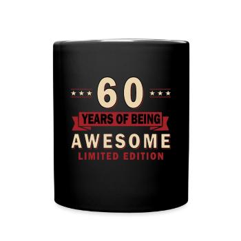 60th Birthday 60 Years Man Woman Vintage - Full Colour Mug - black - Front