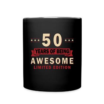50e anniversaire - Mug uni - noir - Devant