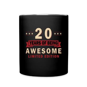 20th Birthday Gift - 20 Years Old - Full Colour Mug - black - Front