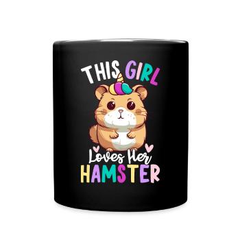 Cette fille aime son hamster Femelle - Mug uni - noir - Devant