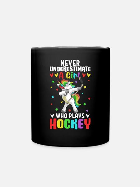Une fille qui joue au hockey Joueuse de hockey - Mug uni - noir