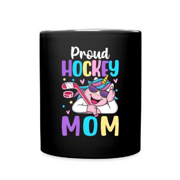 Proud Hockey Mom Hockeyspielerin Grafikdesign für - Tasse einfarbig - Schwarz - Vorne